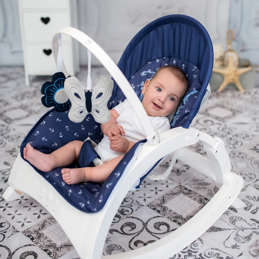 Шезлонг-гойдалка 3 в 1 Lorelli Alex With Table Cool Grey Stars